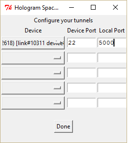 Establish a secure tunnel to a device using the Spacebridge desktop ...